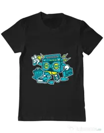 Tricou ADLER barbat Boombox Negru
