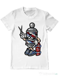 Tricou ADLER barbat Barber Skater Alb