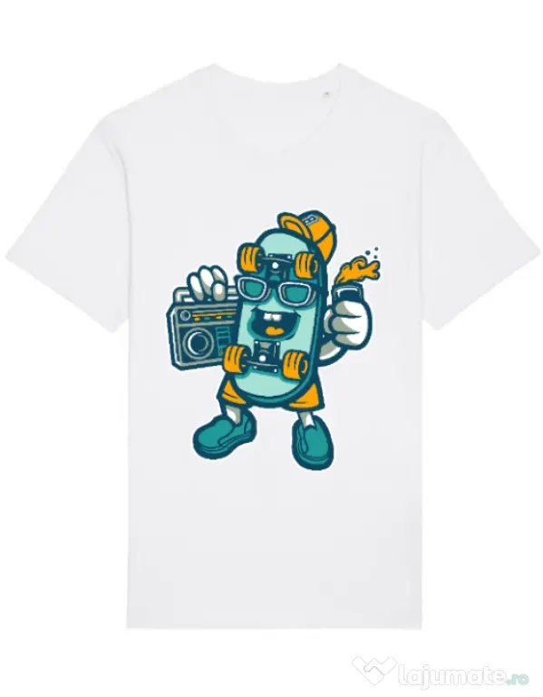 Tricou STANLEY STELLA barbat Skate bastard Alb