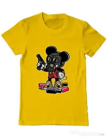 Tricou ADLER barbat Gangsta Mouse Galben