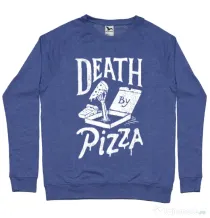 Bluza ADLER barbat Death By Pizza Albastru melanj