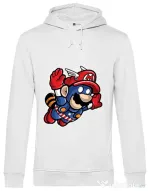 Hoodie barbat cu gluga Captain Mario Alb