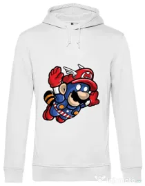 Hoodie barbat cu gluga Captain Mario Alb
