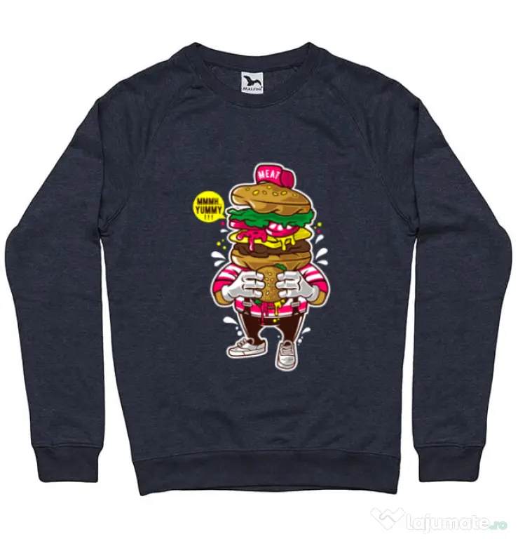 Bluza ADLER barbat I Love Burger Denim inchis