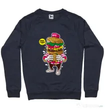 Bluza ADLER barbat I Love Burger Denim inchis