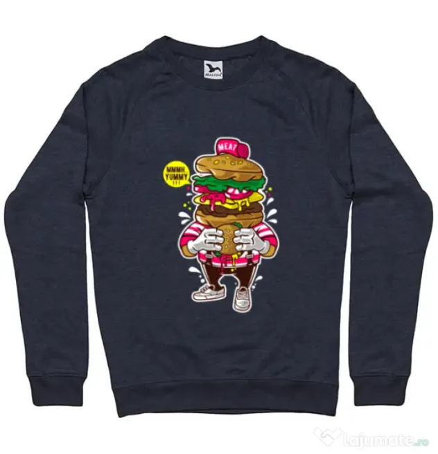 Bluza ADLER barbat I Love Burger Denim inchis