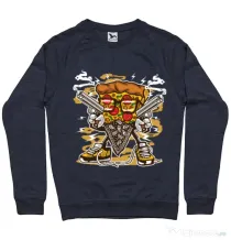 Bluza ADLER barbat Pizza Gangster Denim inchis