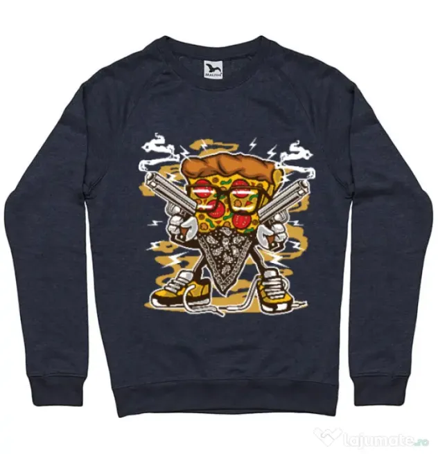 Bluza ADLER barbat Pizza Gangster Denim inchis