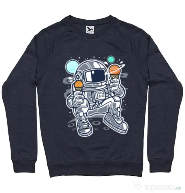 Bluza ADLER barbat Astronaut Ice Cream Denim inchis