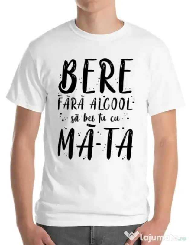 Tricou ADLER barbat Bere fara alcool Alb