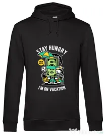 Hoodie barbat cu gluga Stay Hungry Negru