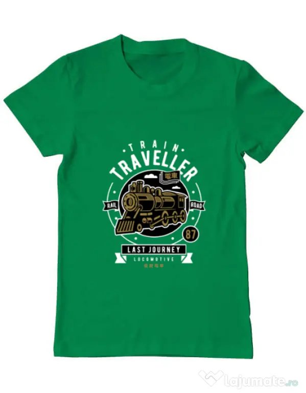 Tricou ADLER barbat Train Traveller Verde mediu