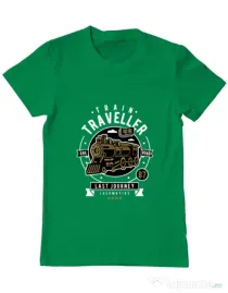 Tricou ADLER barbat Train Traveller Verde mediu