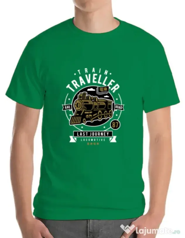 Tricou ADLER barbat Train Traveller Verde mediu