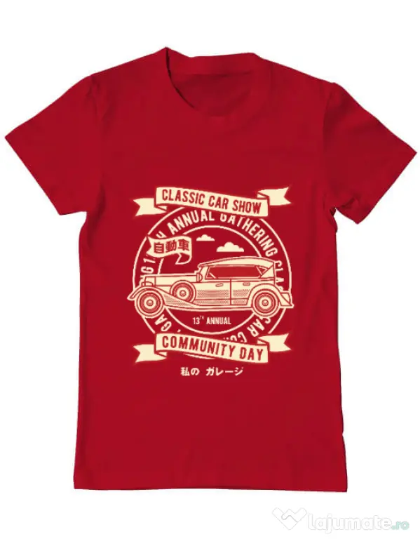 Tricou ADLER barbat Classic Car Show Rosu