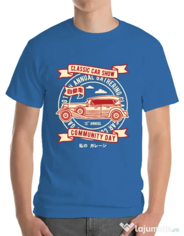 Tricou ADLER barbat Classic Car Show Albastru azuriu