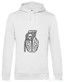 Hoodie barbat cu gluga Grenade Brain Alb