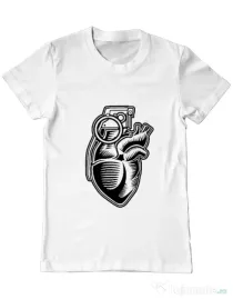 Tricou ADLER barbat Grenade Heart Alb
