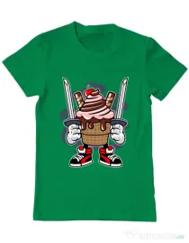 Tricou ADLER barbat Ice Cream Ninja Verde mediu