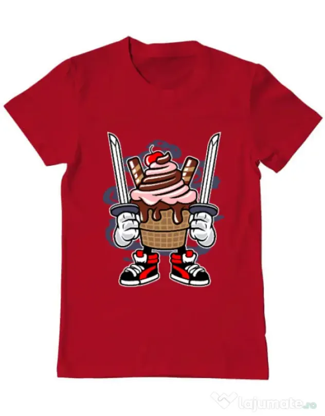 Tricou ADLER barbat Ice Cream Ninja Rosu