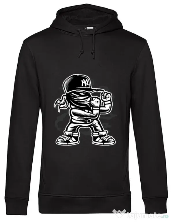 Hoodie barbat cu gluga Fighter Negru