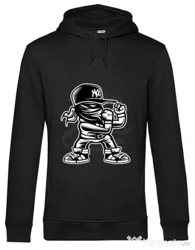 Hoodie barbat cu gluga Fighter Negru