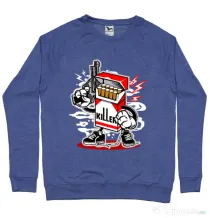 Bluza ADLER barbat Cigarette Killer Albastru melanj