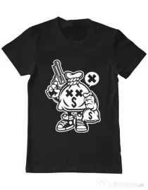 Tricou ADLER barbat Money Takers Negru