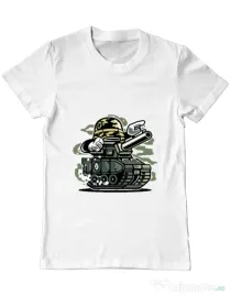 Tricou ADLER barbat War Tank Alb