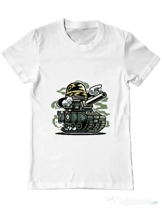 Tricou ADLER barbat War Tank Alb