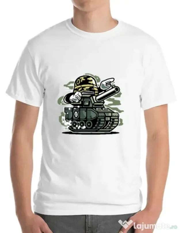 Tricou ADLER barbat War Tank Alb