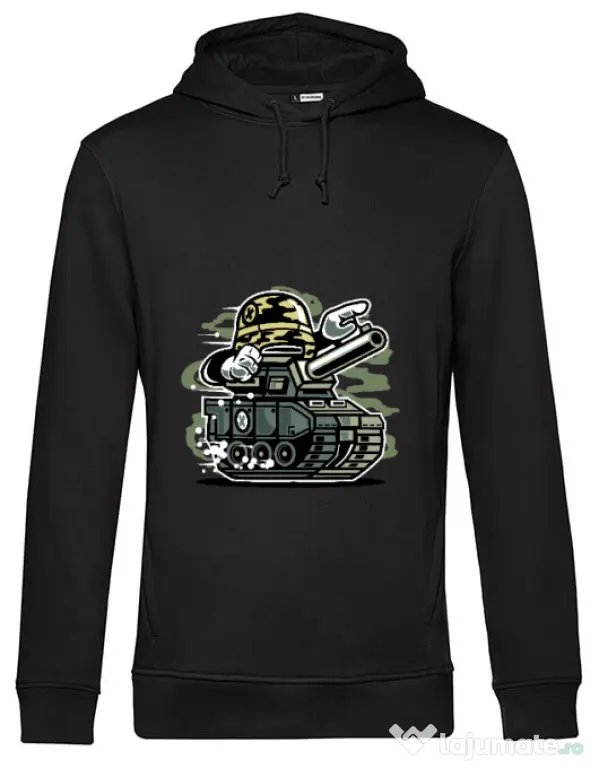 Hoodie barbat cu gluga War Tank Negru