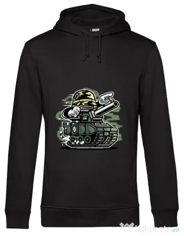 Hoodie barbat cu gluga War Tank Negru