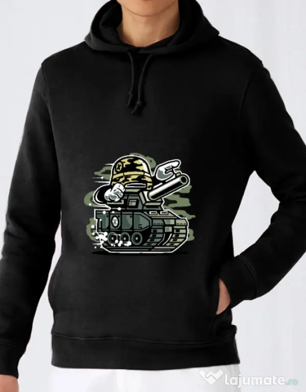 Hoodie barbat cu gluga War Tank Negru