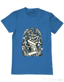 Tricou ADLER barbat Heart and Anchor Albastru azuriu