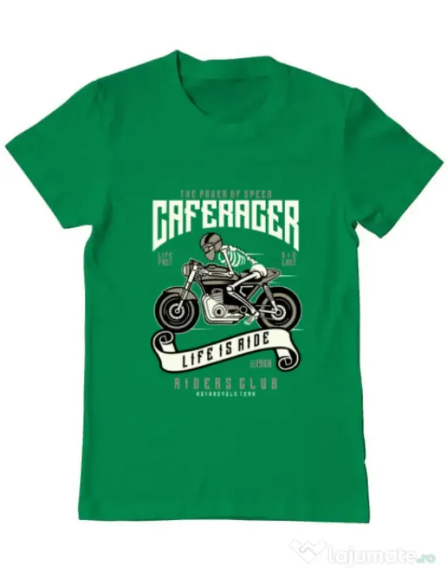 Tricou ADLER barbat Speed of Caferacer Verde mediu