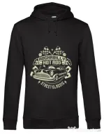 Hoodie barbat cu gluga Rockabilly Hotrod Negru