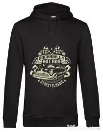Hoodie barbat cu gluga Rockabilly Hotrod Negru