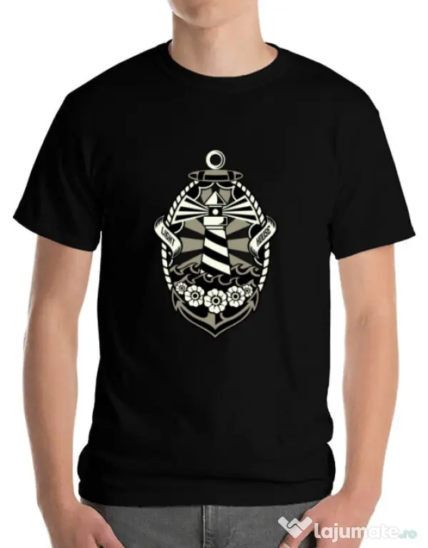 Tricou ADLER barbat Lighthouse Negru