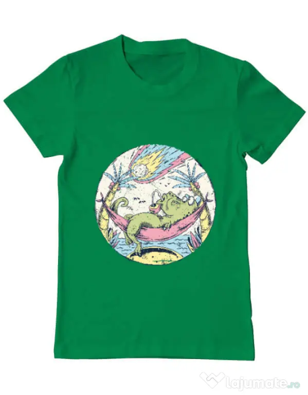 Tricou ADLER barbat Asteroid Day Verde mediu