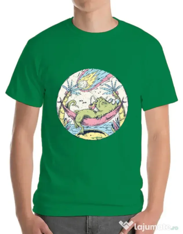 Tricou ADLER barbat Asteroid Day Verde mediu