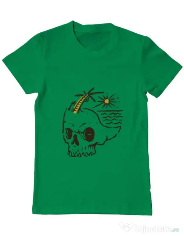Tricou ADLER barbat Skull Island Verde mediu