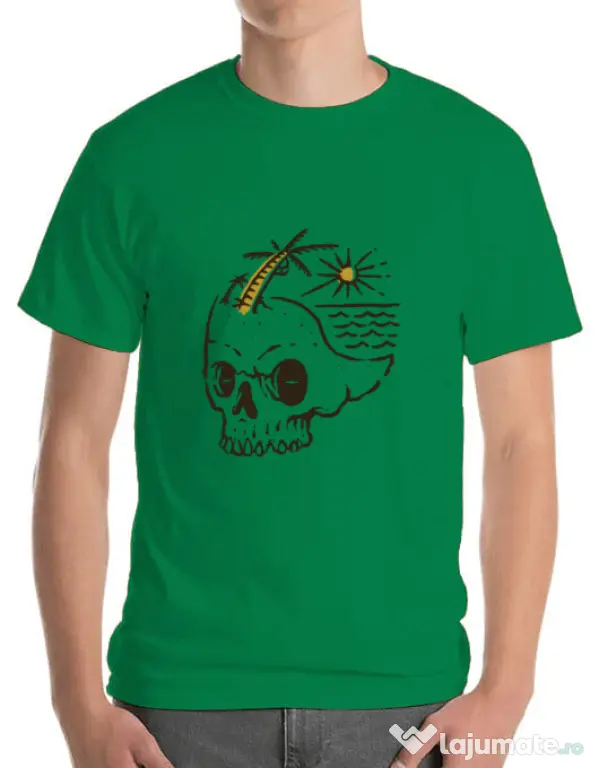 Tricou ADLER barbat Skull Island Verde mediu