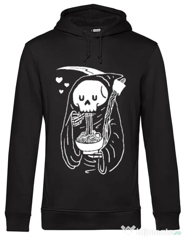 Hoodie barbat cu gluga Ramen Reaper Negru
