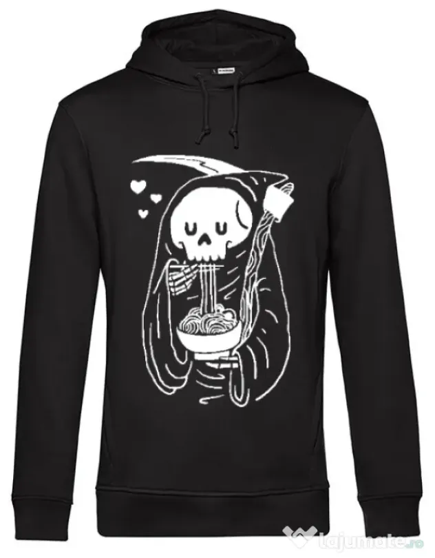 Hoodie barbat cu gluga Ramen Reaper Negru