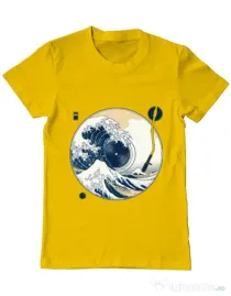 Tricou ADLER barbat The Great Wave off Sound Galben