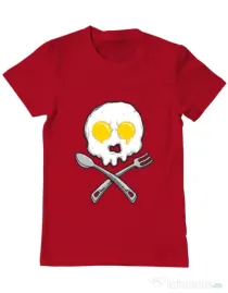 Tricou ADLER barbat Eggskull Rosu
