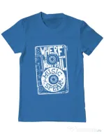 Tricou ADLER barbat Where words fail, music speaks Albastru azuriu