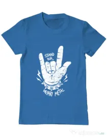 Tricou ADLER barbat Stand for heavy metal Albastru azuriu