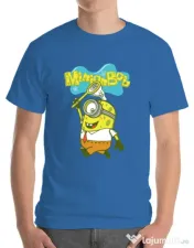 Tricou ADLER barbat MinionBob Albastru azuriu 